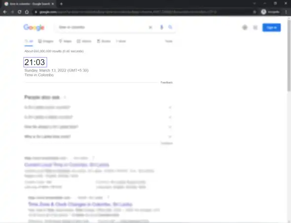 Time Search in Google